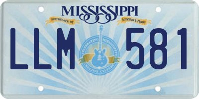 MS license plate LLM581