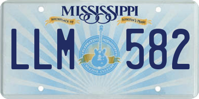 MS license plate LLM582