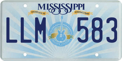 MS license plate LLM583