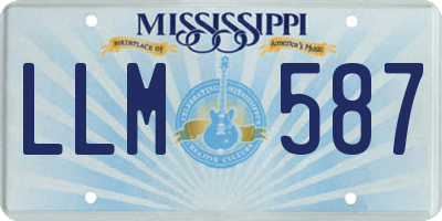 MS license plate LLM587