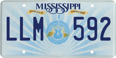 MS license plate LLM592