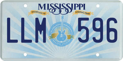 MS license plate LLM596