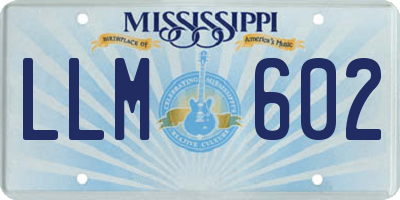 MS license plate LLM602