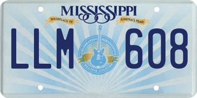 MS license plate LLM608
