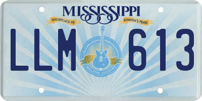 MS license plate LLM613