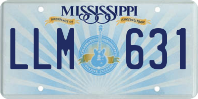 MS license plate LLM631