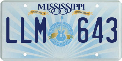MS license plate LLM643