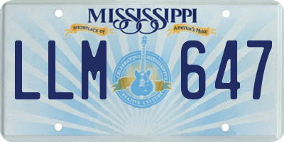 MS license plate LLM647