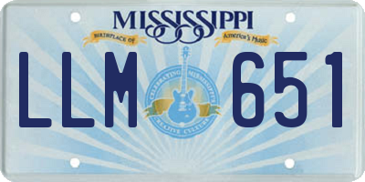 MS license plate LLM651