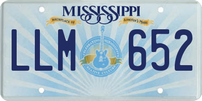 MS license plate LLM652