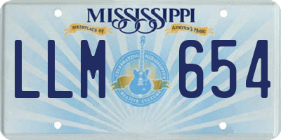MS license plate LLM654