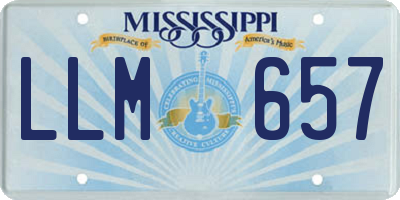 MS license plate LLM657