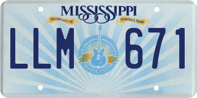 MS license plate LLM671