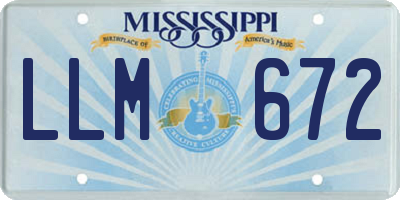 MS license plate LLM672