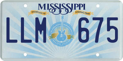 MS license plate LLM675