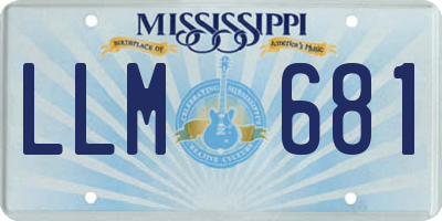 MS license plate LLM681