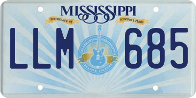 MS license plate LLM685