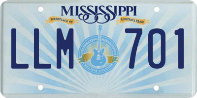 MS license plate LLM701