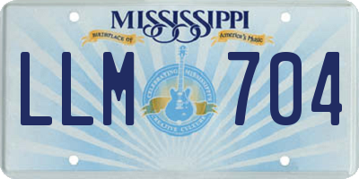 MS license plate LLM704