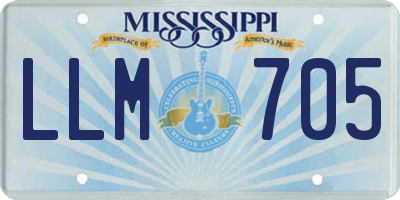 MS license plate LLM705