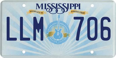 MS license plate LLM706