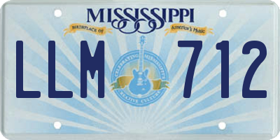 MS license plate LLM712