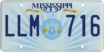 MS license plate LLM716