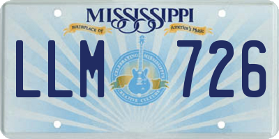 MS license plate LLM726