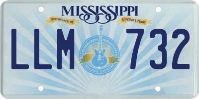 MS license plate LLM732