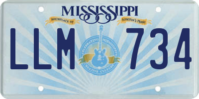 MS license plate LLM734