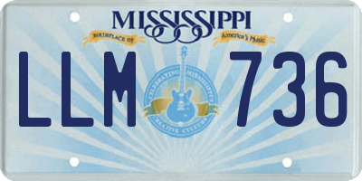 MS license plate LLM736