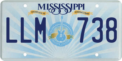 MS license plate LLM738