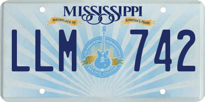 MS license plate LLM742