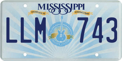 MS license plate LLM743