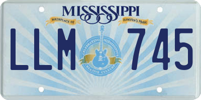 MS license plate LLM745