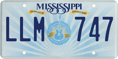 MS license plate LLM747
