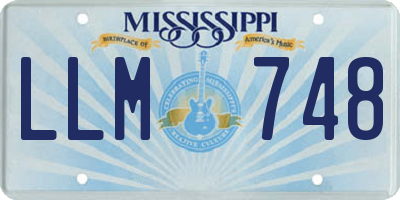 MS license plate LLM748