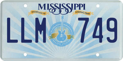 MS license plate LLM749