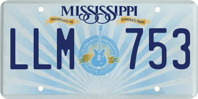 MS license plate LLM753