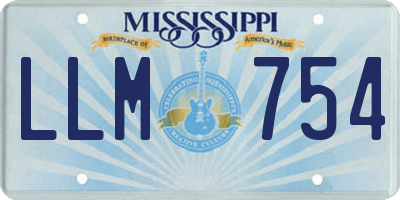 MS license plate LLM754