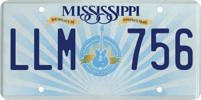 MS license plate LLM756