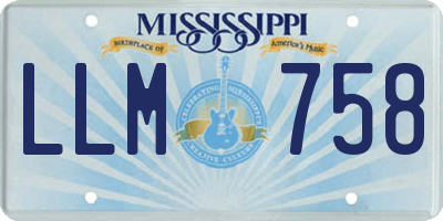 MS license plate LLM758