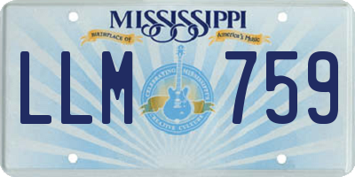 MS license plate LLM759