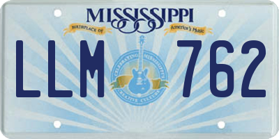 MS license plate LLM762