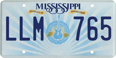 MS license plate LLM765