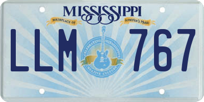 MS license plate LLM767