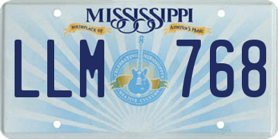 MS license plate LLM768
