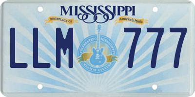 MS license plate LLM777