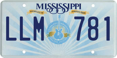 MS license plate LLM781