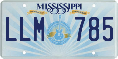 MS license plate LLM785
